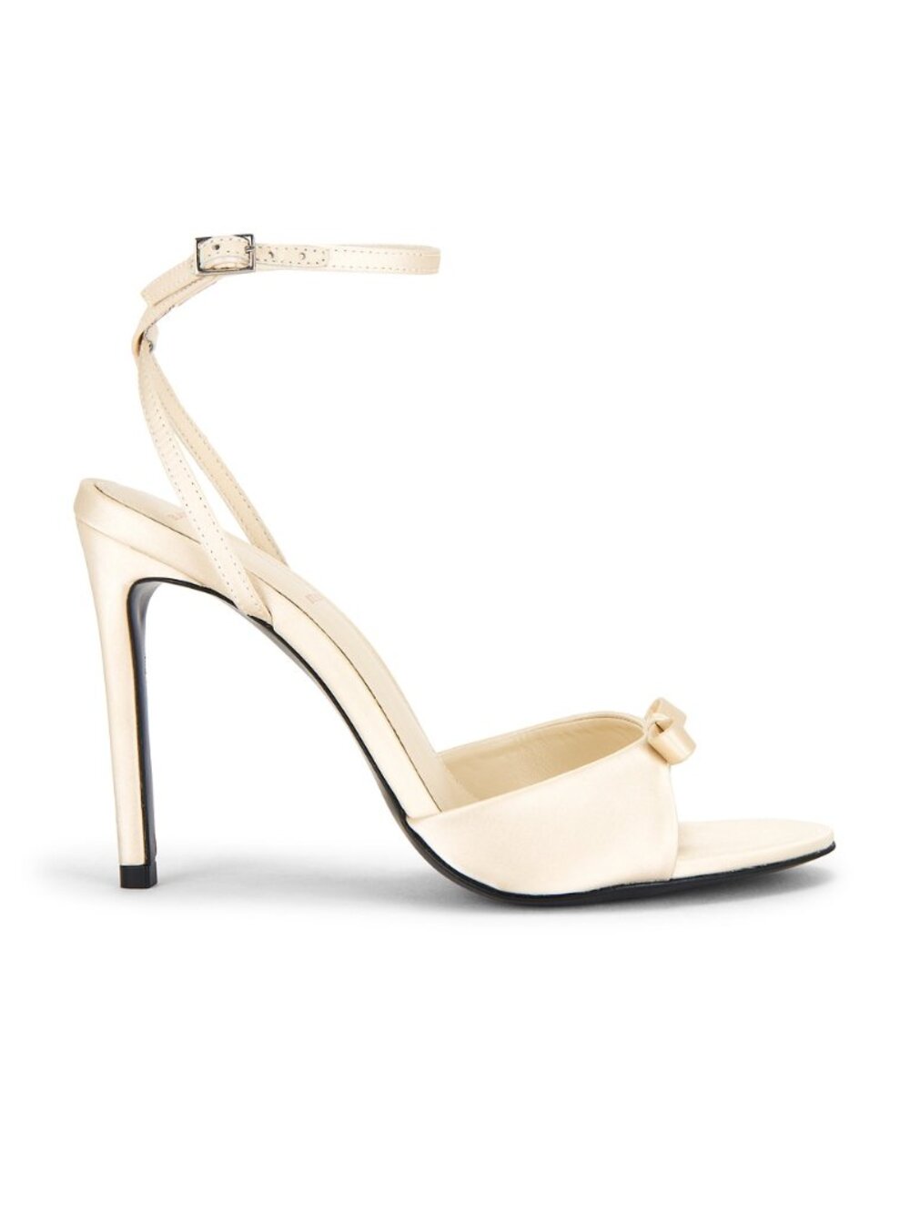 BLACK SUEDE STUDIO Albie 100 Sandal in Champagne cream high heel ankle strappy